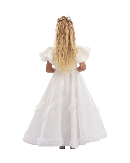 kids atelier tulleen White Raineri Gem Shimmer Overlay Dress