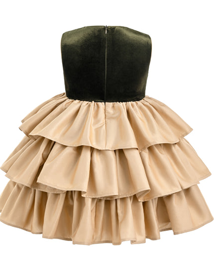 kids atelier tulleen Olive Maren Embroidered Tiered Tulle Dress