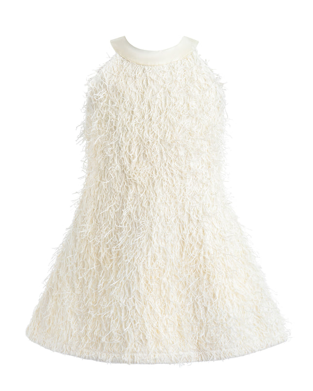 kids atelier tulleen Cream Rosette Ribbon-Back Dress