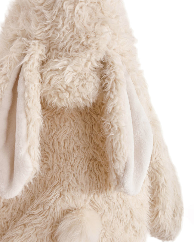 kids atelier tulleen Cream Bunny-Eared Fuzzy Jacket