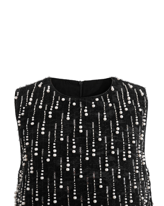 kids atelier tulleen Black & White Feathered Glam Dress