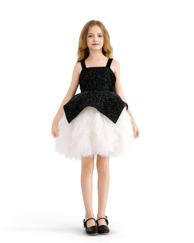 kids atelier tulleen Black Glitter & Tulle Celebration Dress