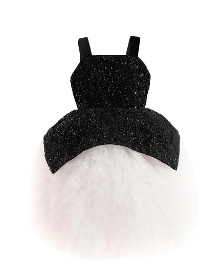 kids atelier tulleen Black Glitter & Tulle Celebration Dress
