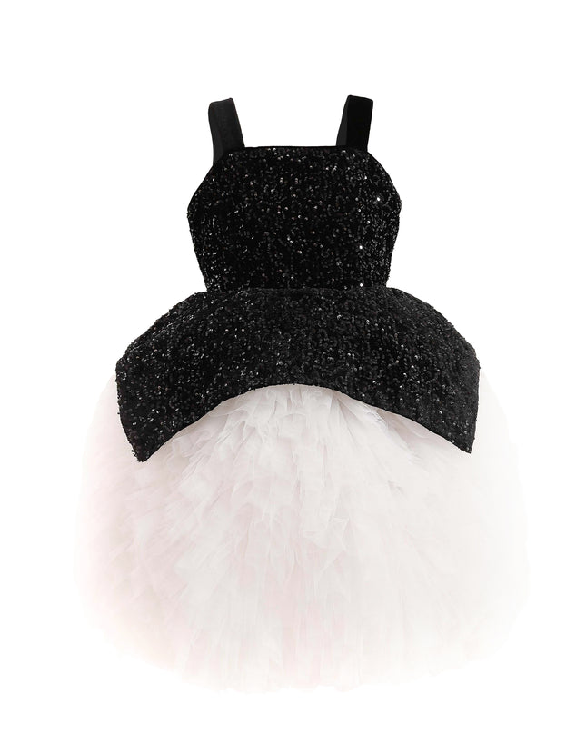 kids atelier tulleen Black Glitter & Tulle Celebration Dress