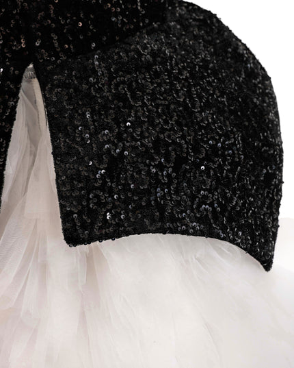 kids atelier tulleen Black Glitter & Tulle Celebration Dress