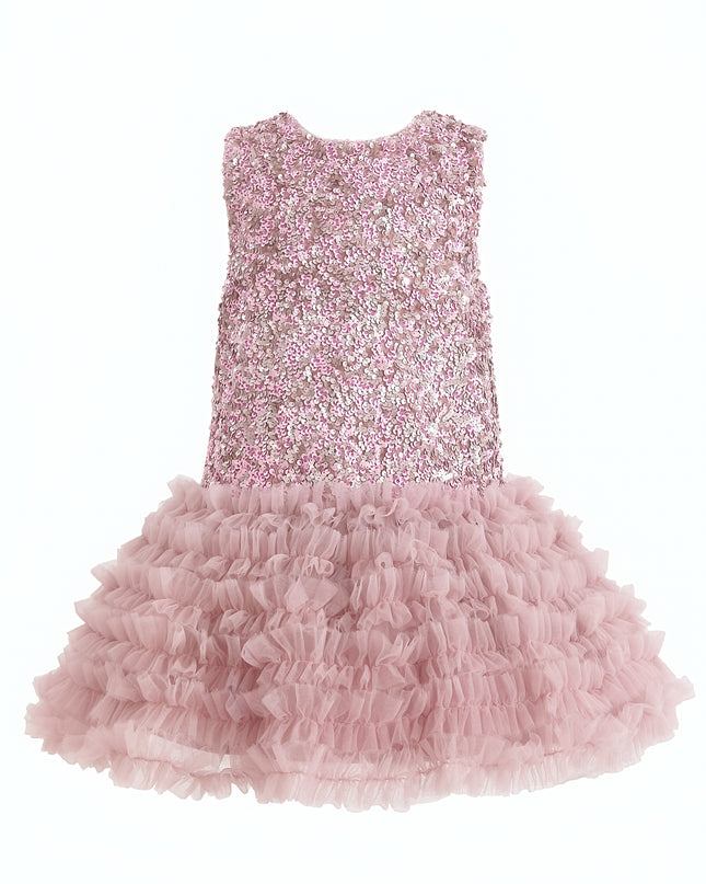 kids atelier tulleen Pink Sequin & Tulle Party Dress