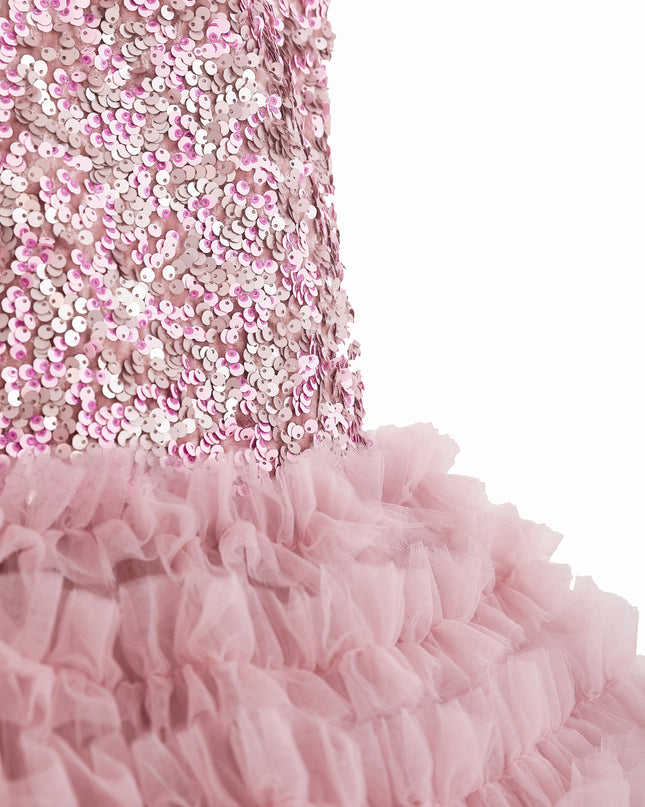 kids atelier tulleen Pink Sequin & Tulle Party Dress