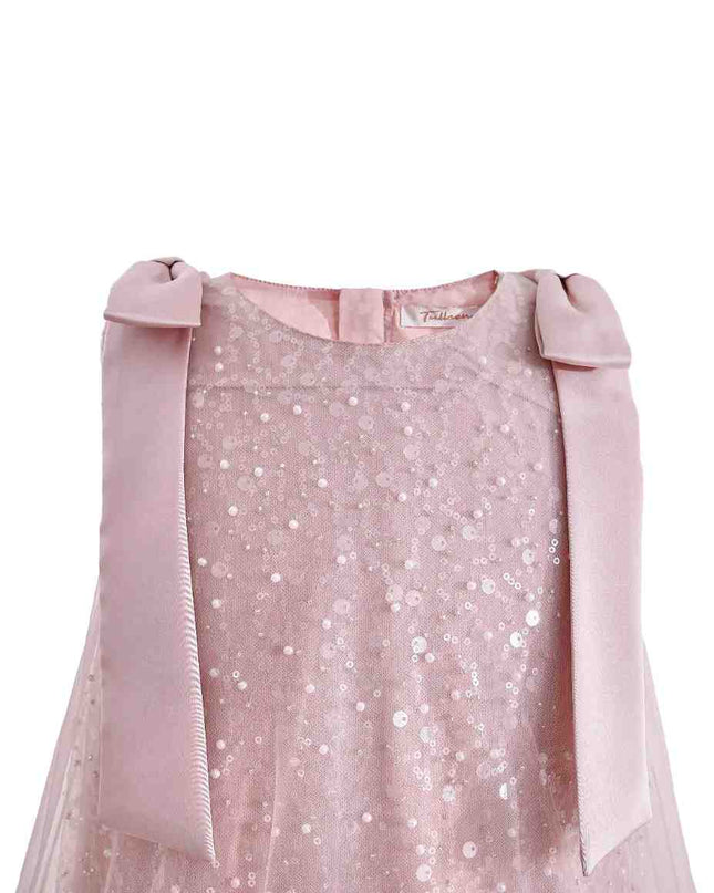 kids atelier tulleen Pink Sequin Feather Dress