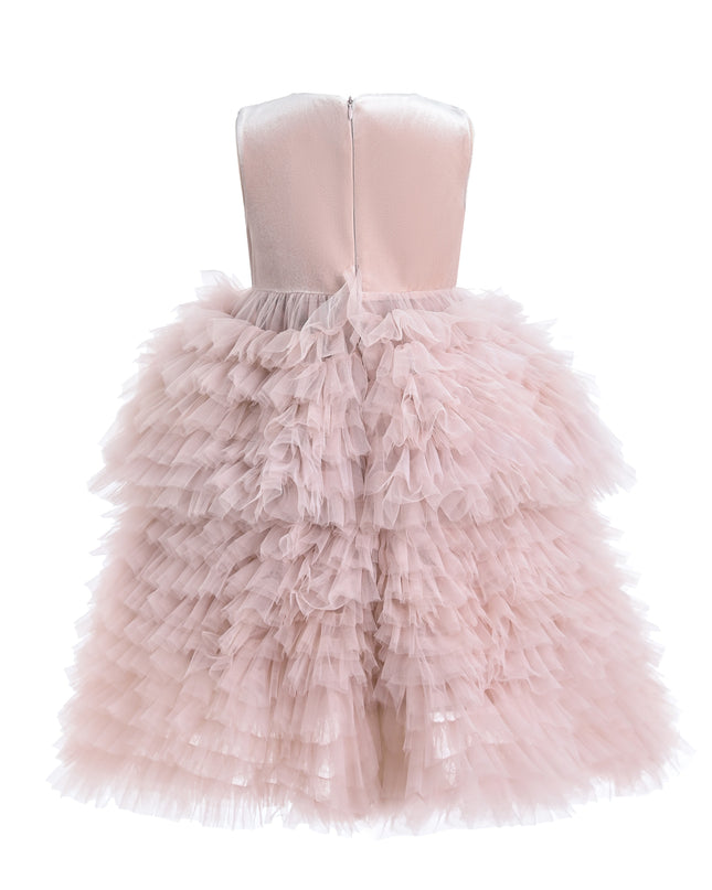 kids atelier tulleen Pink Sparkle Tiered Tulle Dress