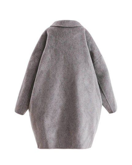 kids atelier tulleen Gray Wool Coat with Peter Pan Collar