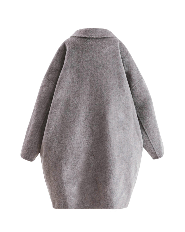kids atelier tulleen Gray Wool Coat with Peter Pan Collar