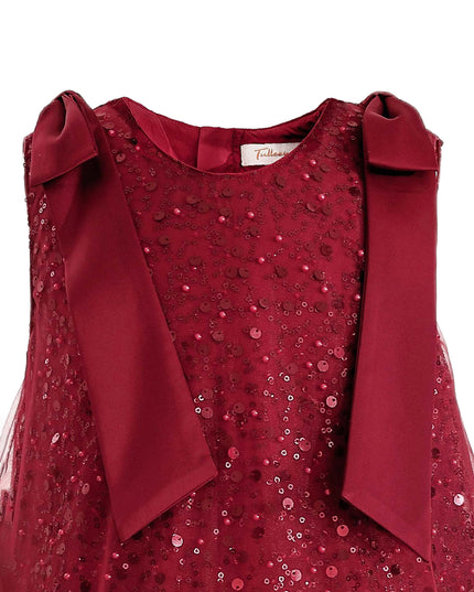 kids atelier tulleen Red Sequin Feather Dress