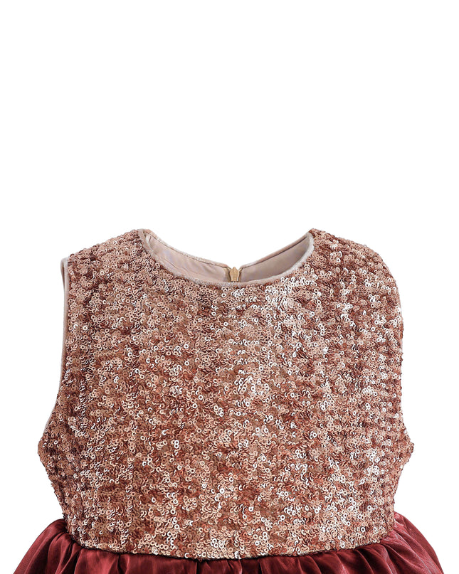 kids atelier tulleen Red Tiered Satin Party Dress