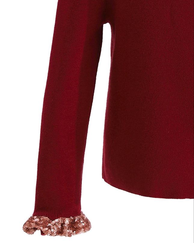 kids atelier tulleen Ruby Red Ruffle-Knit Sweater
