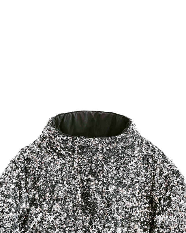 kids atelier tulleen Black Glitter Puffer Jacket