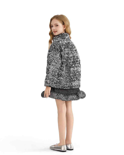kids atelier tulleen Black Glitter Puffer Jacket