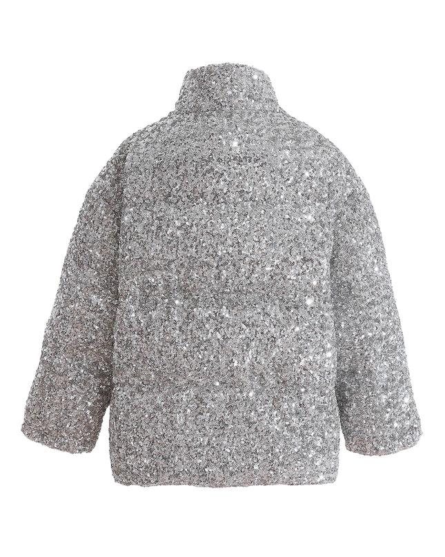 kids atelier tulleen Gray Glitter Puffer Jacket