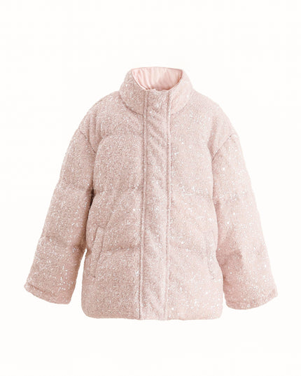 kids atelier tulleen Pink Glitter Puffer Jacket