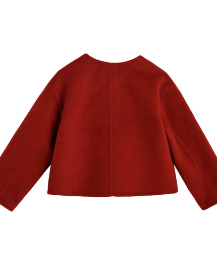 kids atelier tulleen Red Button Wool Jacket