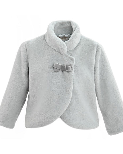 kids atelier tulleen Gray Plush Asymmetrical Coat