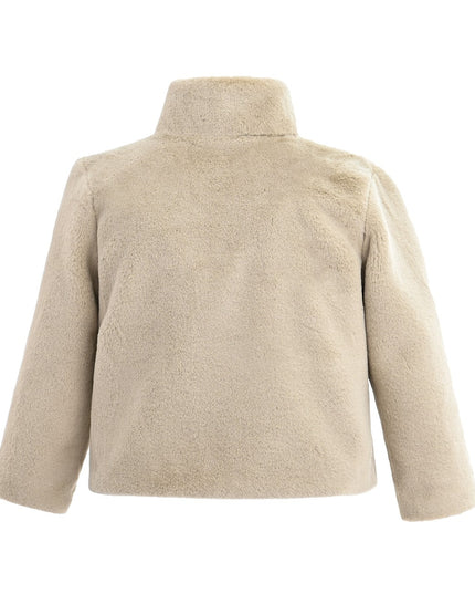 kids atelier tulleen Beige Plush Asymmetrical Coat