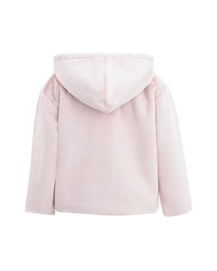 kids atelier tulleen Pink Plush Hooded Jacket