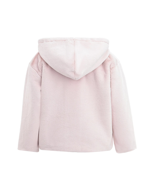 kids atelier tulleen Pink Plush Hooded Jacket
