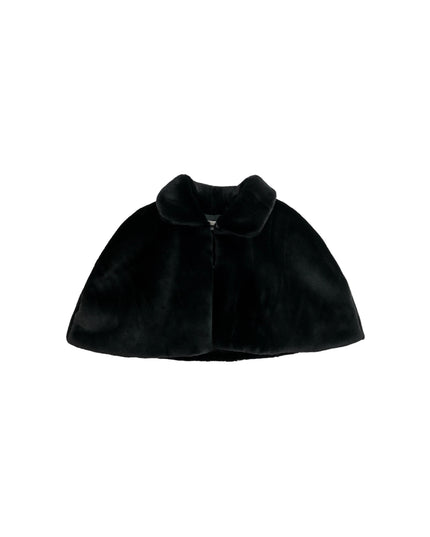 kids atelier tulleen Black Faux Fur Cape