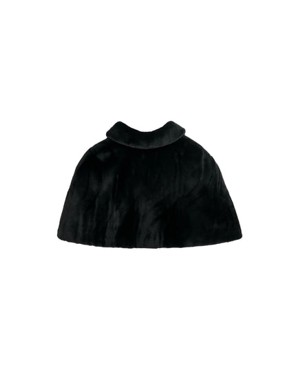 kids atelier tulleen black faux fur cape