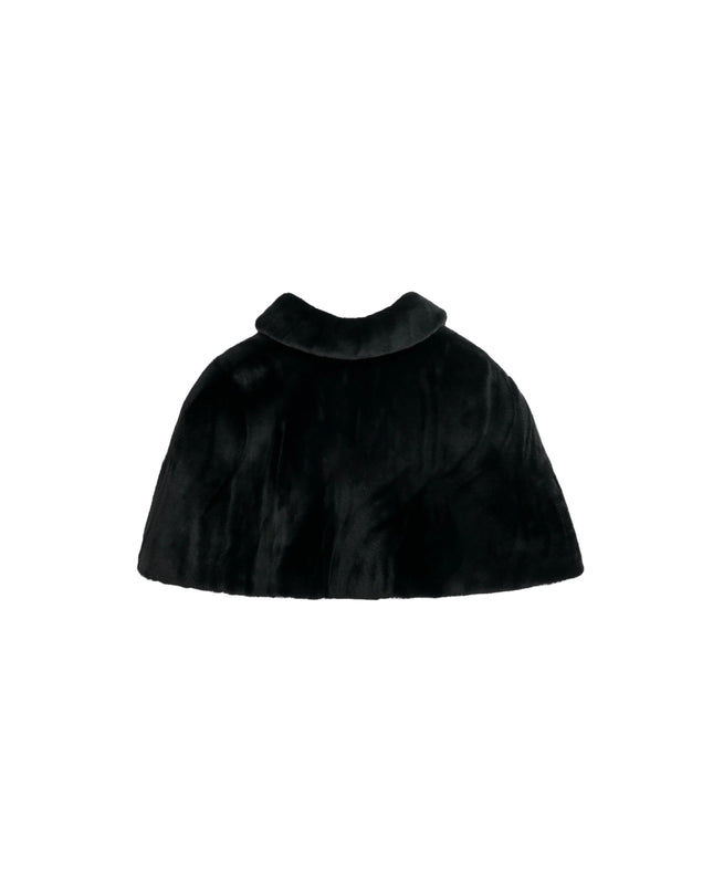 kids atelier tulleen black faux fur cape