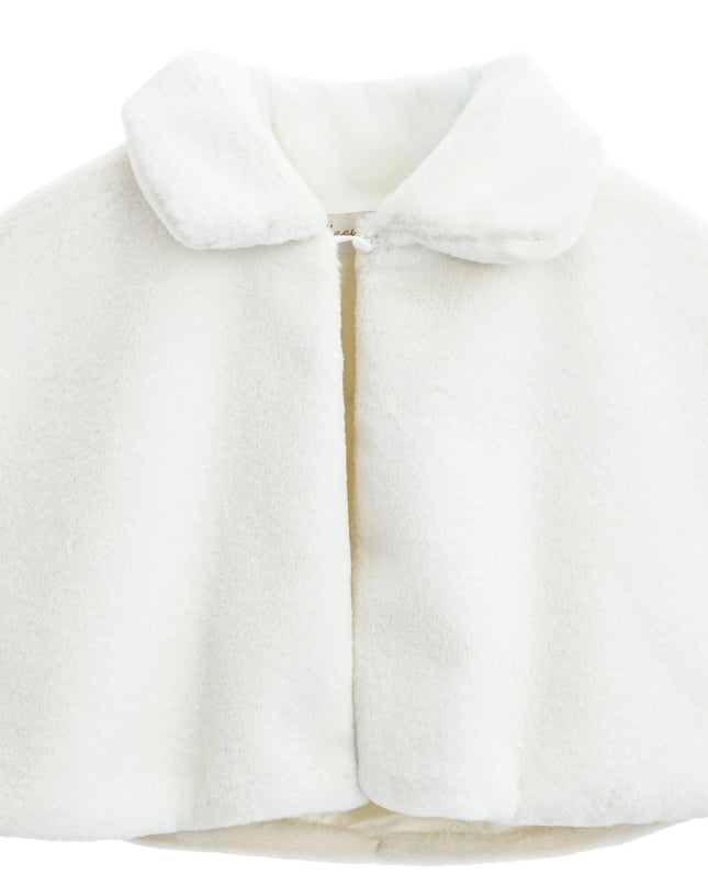 kids atelier tulleen ivory  Faux Fur Cape