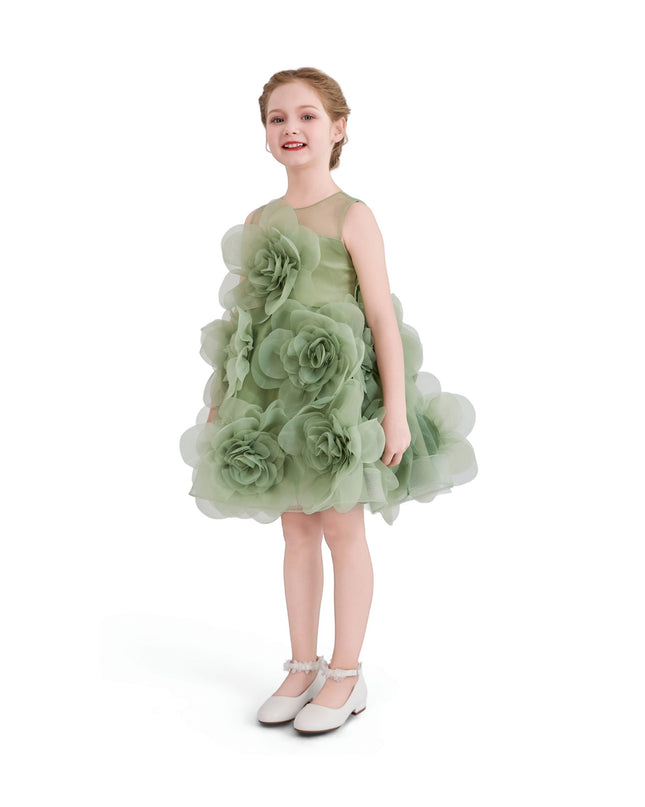 Kids atelier tulleen Green Briellea Embellished Sleeveless Dress