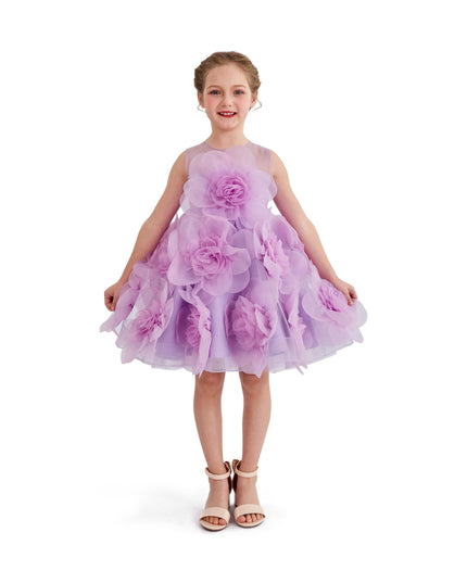 kids atelier tulleen Purple Briellea Embellished Sleeveless Dress