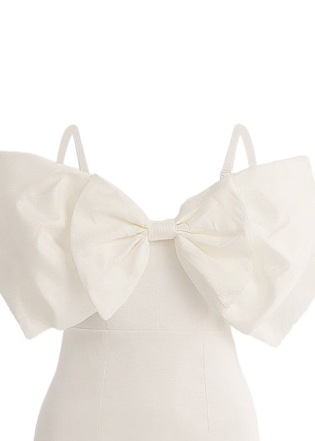 kids atelier tulleen White Bow Mini Dress
