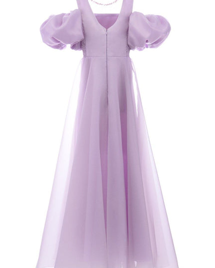 kids atelier tulleen Lavender Thea Puff-Sleeve Dress