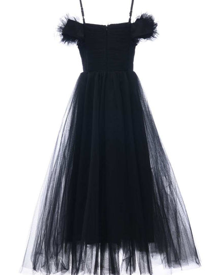 kids atelier tulleen Black Lilo Floral Tulle Gown