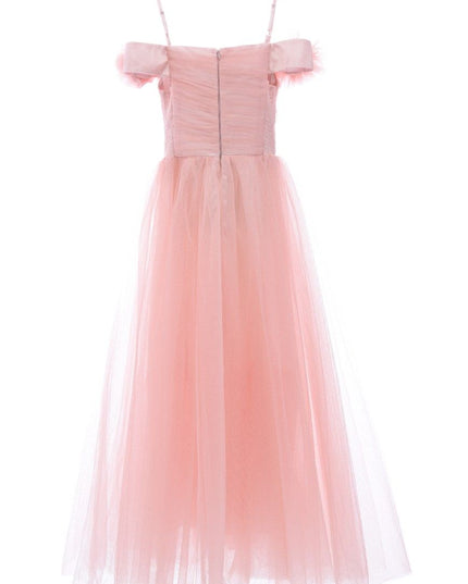kids atelier tulleen Pink Lilo Floral Tulle Gown