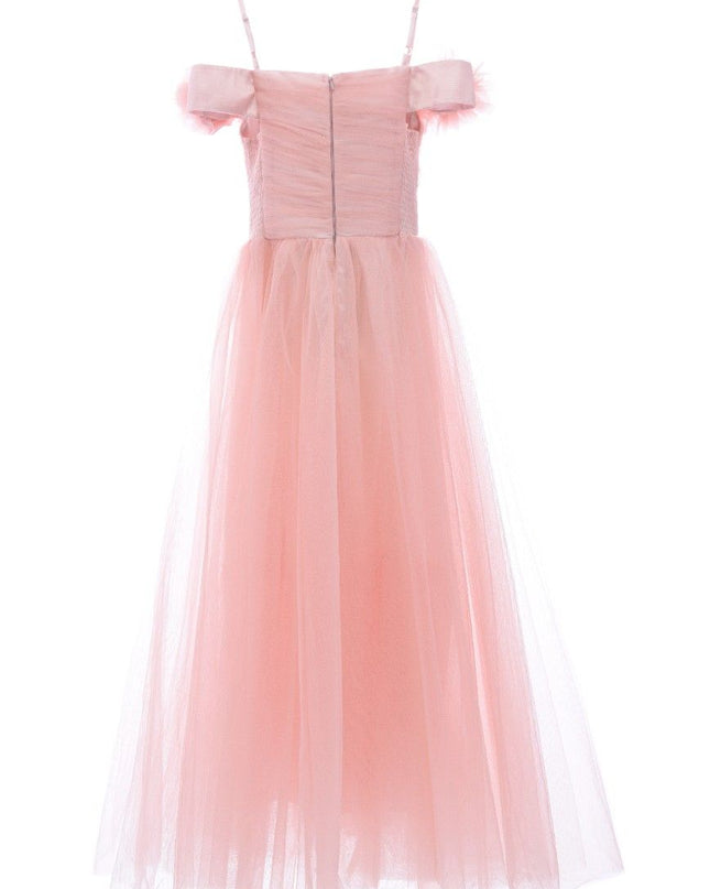 kids atelier tulleen Pink Lilo Floral Tulle Gown