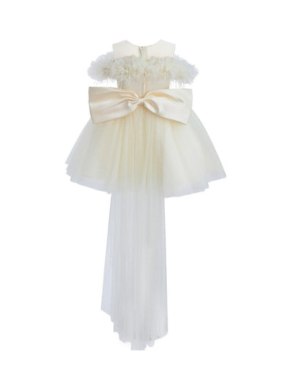 kids atelier tulleen Ivory Floral Tulle Gown