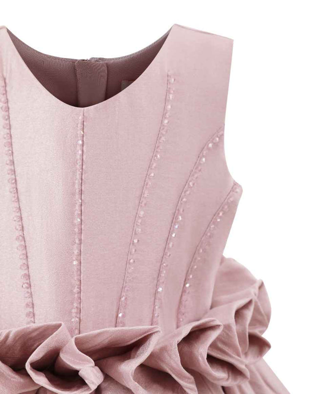 kids atelier tulleen Purple Ruffle Waist Formal Dress