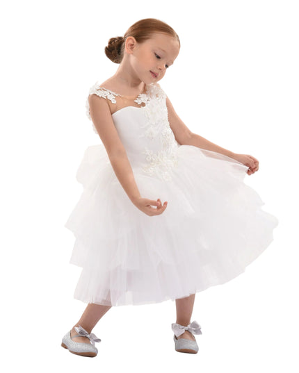 embroidered tulle dress kids FINALGANG Girls Carnival Dress Kids Floral Embroidered Tulle Dress Puff Short Sleeve Heart Neckline Bodice Flowy Skirt For Daily Party Dress Up Outdoor Wear Soft Dress