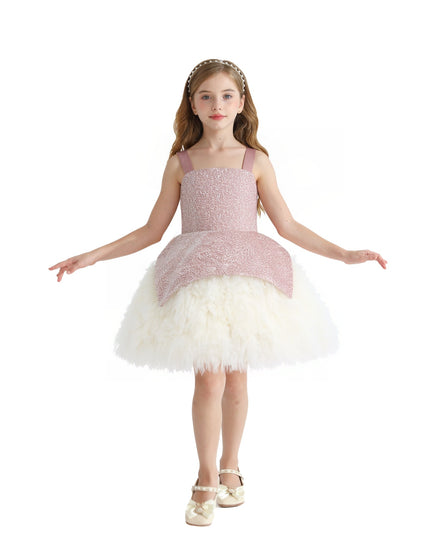 kids atelier tulleen Pink Glitter & Tulle Celebration Dress