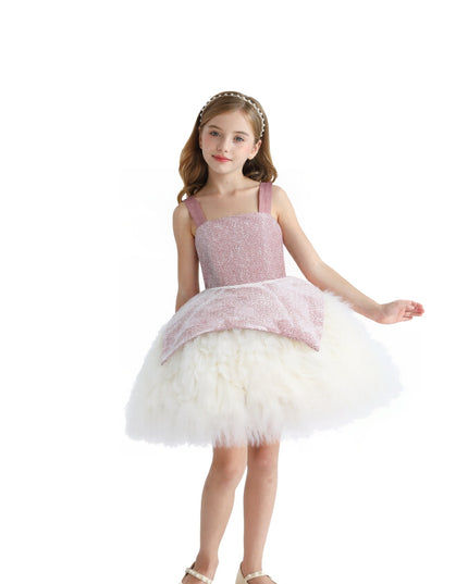 kids atelier tulleen Pink Glitter & Tulle Celebration Dress