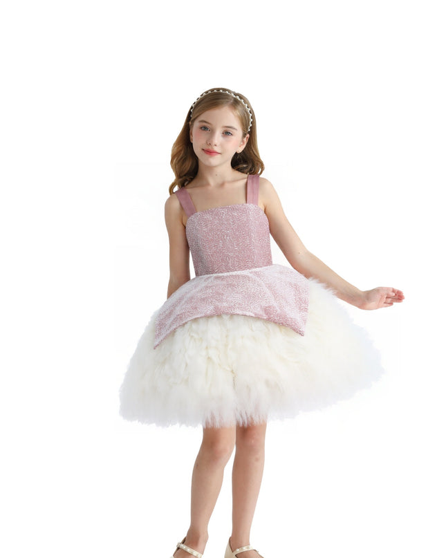 kids atelier tulleen Pink Glitter & Tulle Celebration Dress