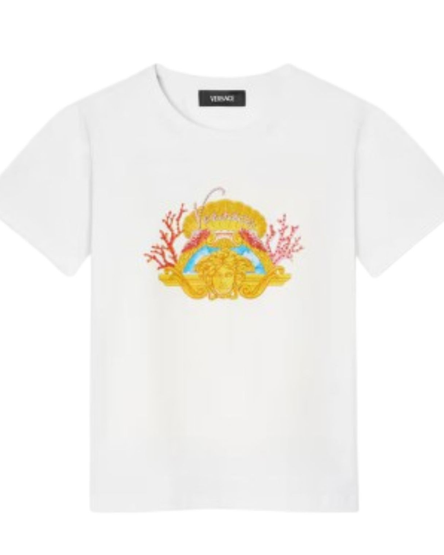 kidsatelier-versace-Studded-Medusa-Coral-Kids-T-Shirt