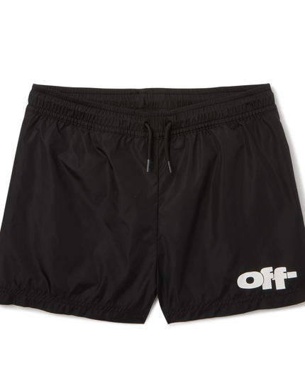 Kids Atelier-Off White-Black Off Split Swim Shorts