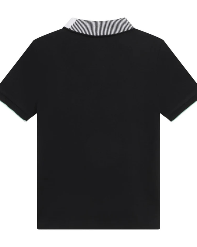 Kids Atelier-Boss-Black Short Sleeve Polo T-Shirt
