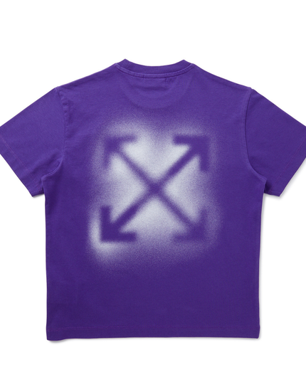 Kids atelier-Off White-Purple Arrow Spray T-shirt