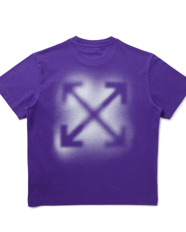 Kids atelier-Off White-Purple Arrow Spray T-shirt