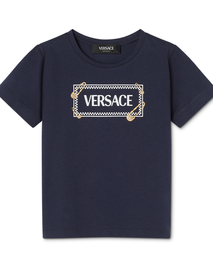 Kids Atelier-Versace-Safety Pin Logo Kids T-Shirt